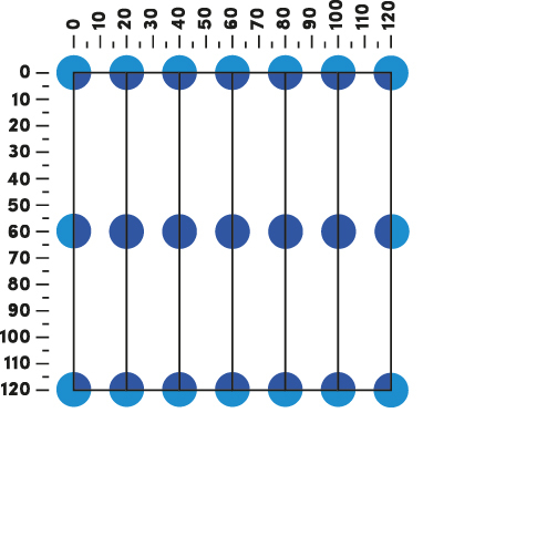 Laying diagram of the plates with Pedestal