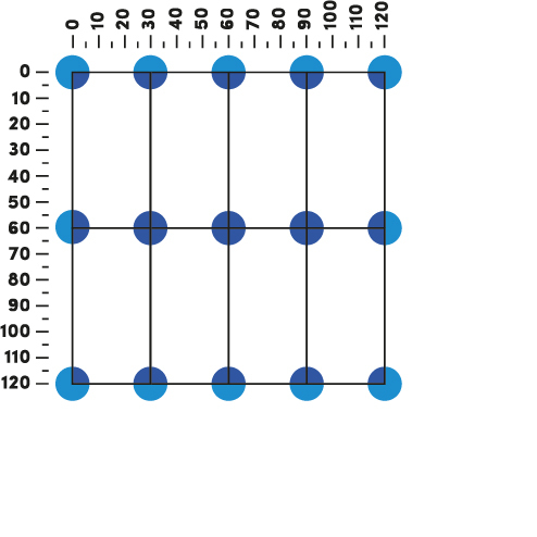 Laying diagram of the plates with Pedestal