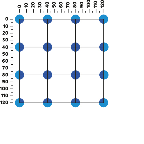 Laying diagram of the plates with Pedestal