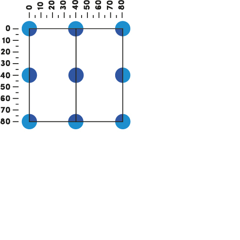 Laying diagram of the plates with Pedestal