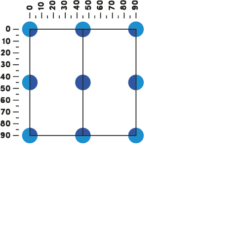 Laying diagram of the plates with Pedestal