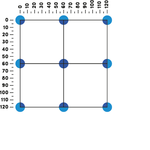 Laying diagram of the plates with Pedestal