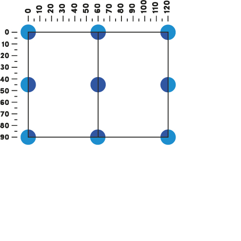 Laying diagram of the plates with Pedestal