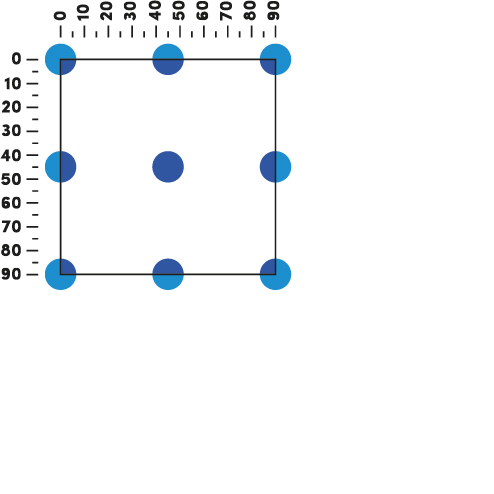 Laying diagram of the plates with Pedestal