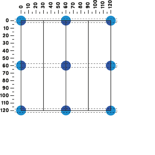 Laying diagram of the plates with Pedestal