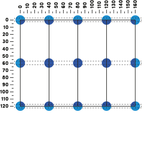 Laying diagram of the plates with Pedestal