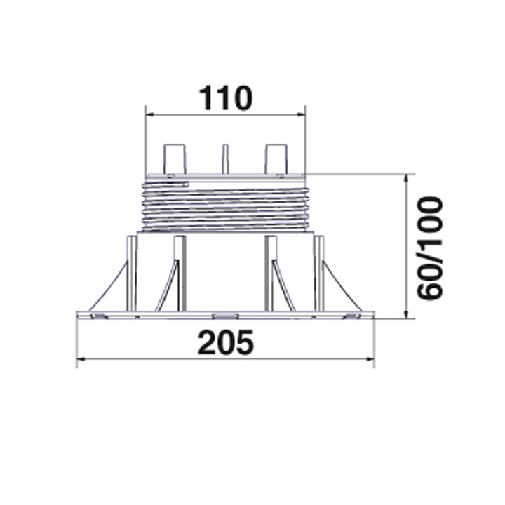 Adjustable Paving Support "NEW MAXI" NM3 (60-100 mm) with bicomponent head