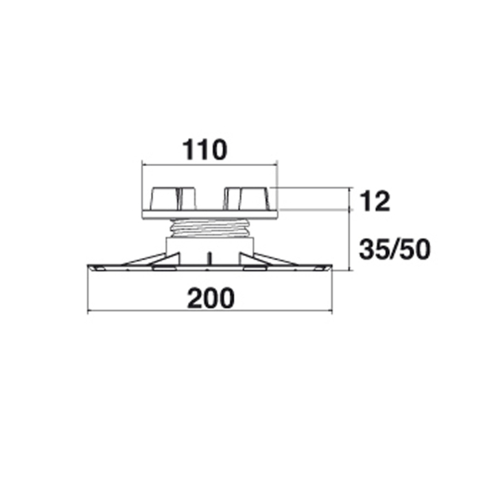 Adjustable Floor Support "BASIC" SB2 (35-50 mm) 