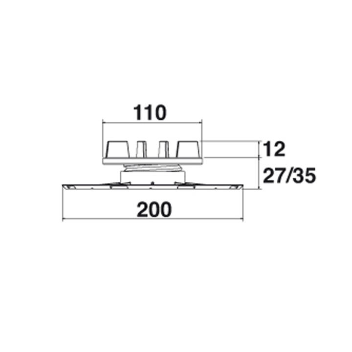 Supporto Regolabile per pavimento "BASIC" SB1 (da altezza 27 a 35 mm)