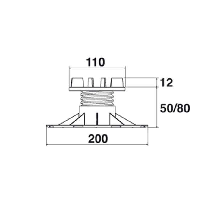 Plot de plancher réglable « BASIC » SB3 (50-80 mm)