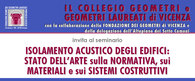 Seminario formativo: Isolamento acustico degli edifici • Martedì 20 Gennaio 2015 • Roana